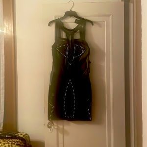 Bebe leather studded dress